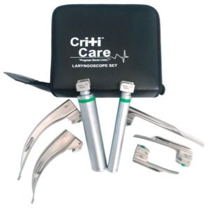 Laryngoscope Fibre Optic - 5 blade + 2 handles